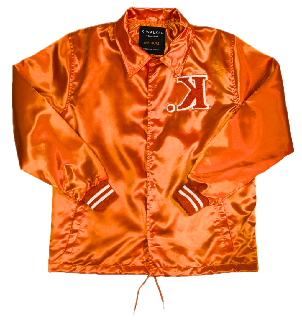 Satin Coach Jacket (Tangerine Orange)