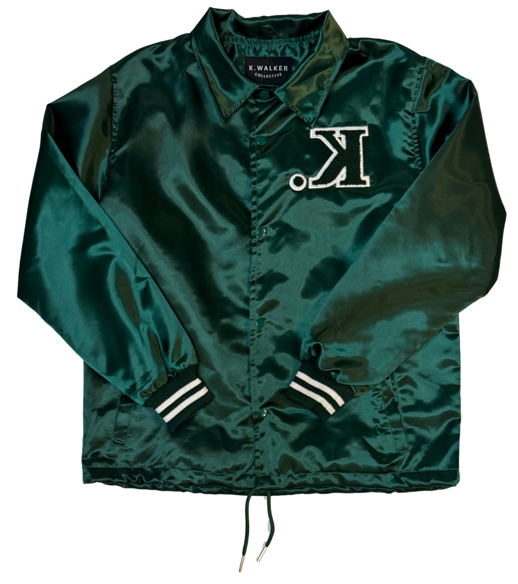 Satin Coach Jacket (Emerald Green)