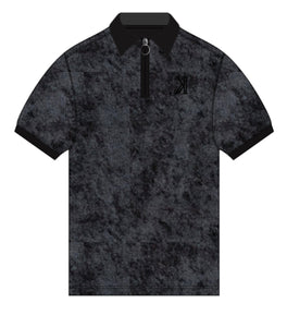 K. Signature Velour Zip Polo (Black)