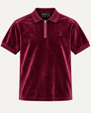 The Velour Quarter Zip Polo (Merlot)