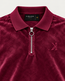 The Velour Quarter Zip Polo (Merlot)