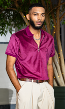 The Velour Quarter Zip Polo (Merlot)