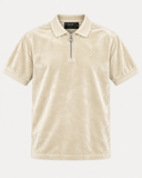The Velour Quarter Zip Polo (Vanilla)