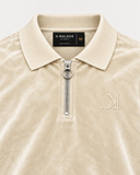 The Velour Quarter Zip Polo (Vanilla)
