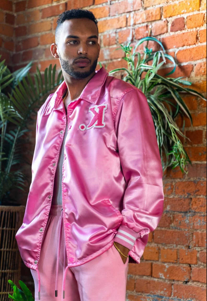 Satin Coach Jacket (Pink)