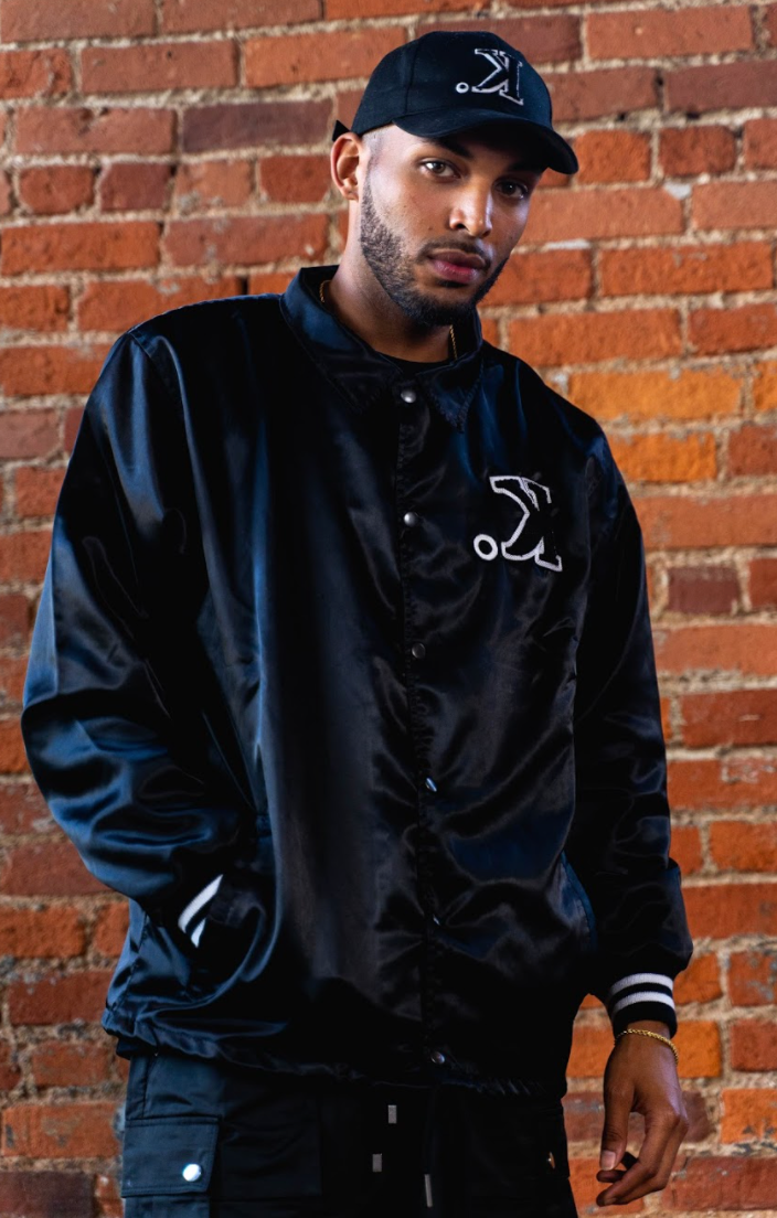 Satin Coach Jacket (Black)