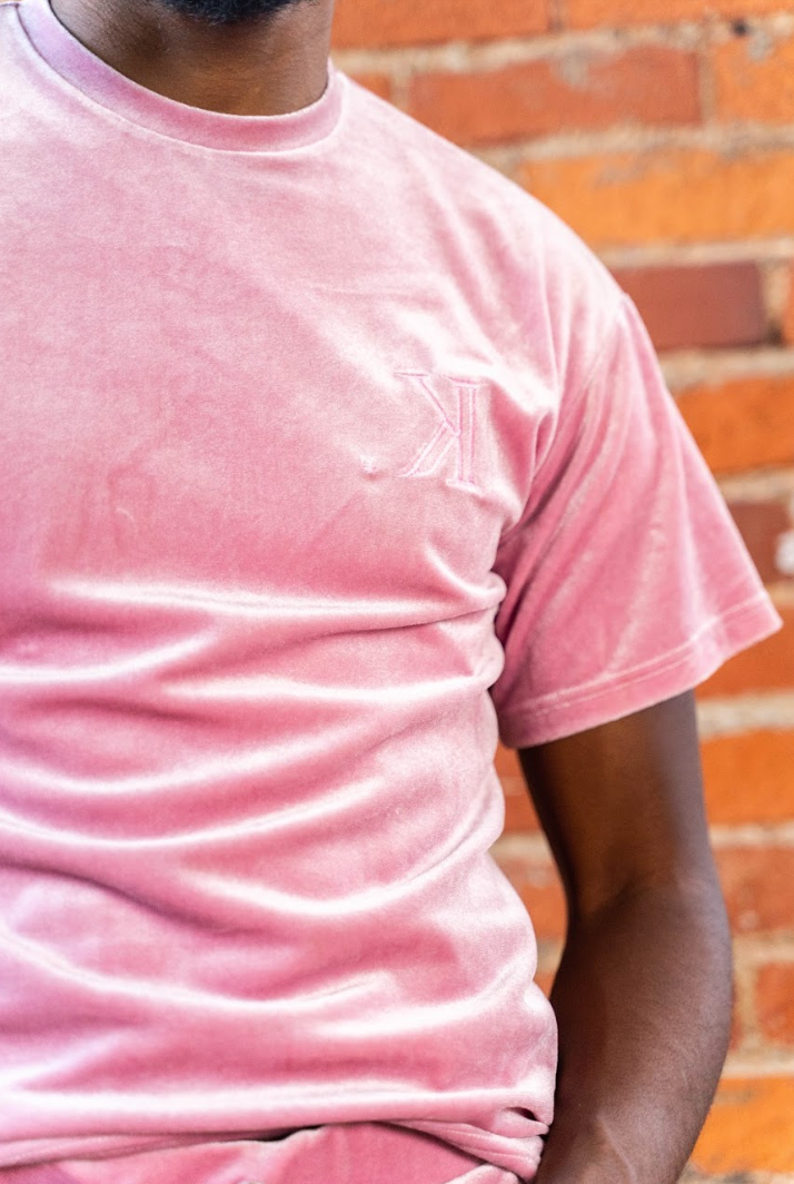K. Signature Velour Tee (Pink)