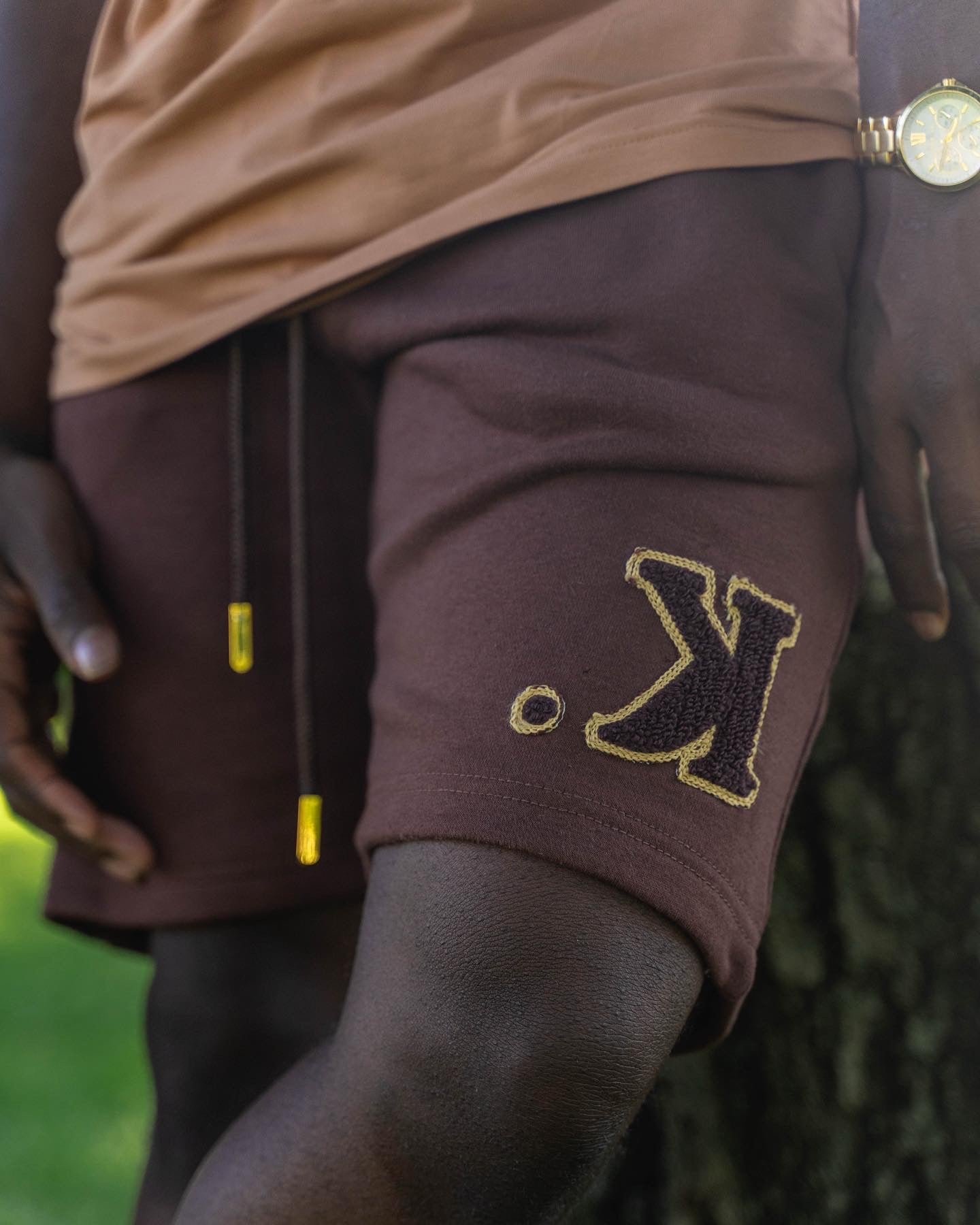 K. Chenille Sweatshorts (Brown)
